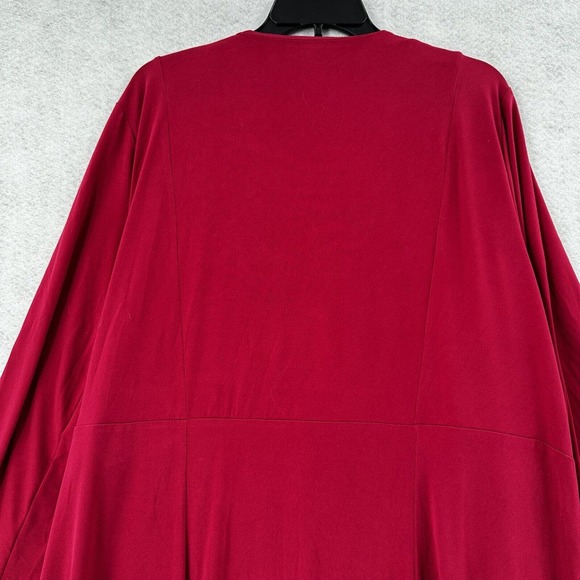 LANE BRYANT‎ Cardigan Cover Up Womens 18/20 Red Open Front Stretchy Blouse Top - Picture 8 of 15